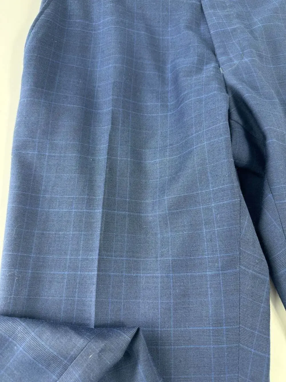 Tommy Hilfiger Men's Blue Plaid Wool Blend Suit Pants (33W x 32L)